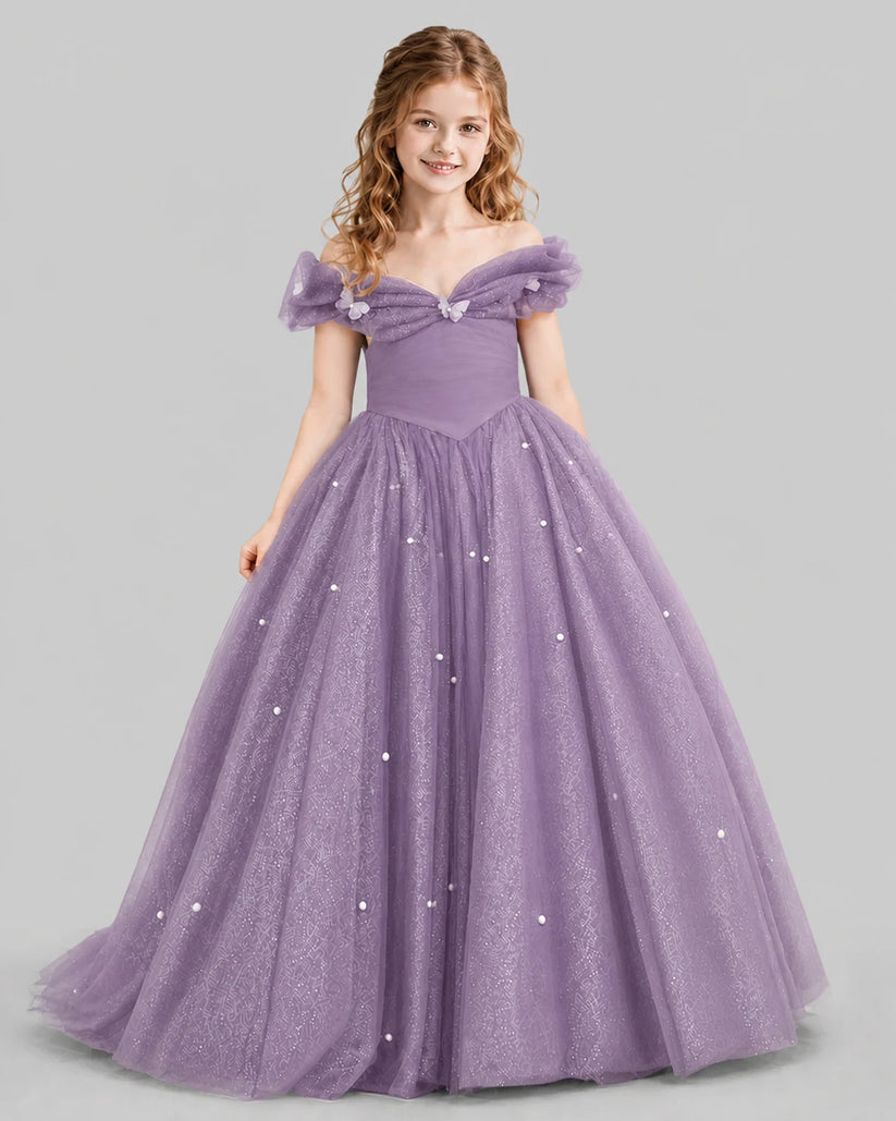 Wisteria Ball Gown Girls Pageant Dresses Front
