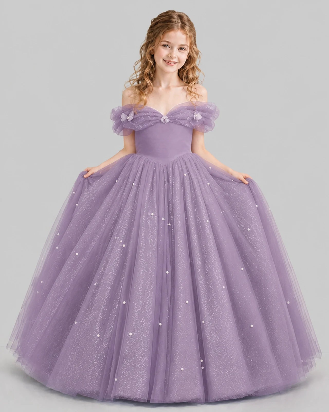 Wisteria Ball Gown Girls Pageant Dresses Pose