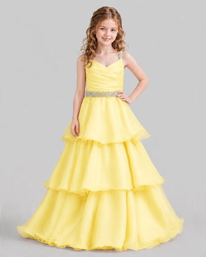 Daffodil Ball Gown Girls Pageant Dresses Front