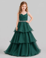Dark Green Ball Gown Girls Pageant Dresses Front