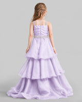 Lilac Ball Gown Girls Pageant Dresses Back
