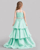 Mint Green Ball Gown Girls Pageant Dresses Back