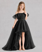 Black A-line Girls Pageant Dresses Pose