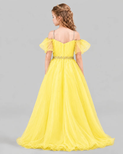 Daffodil A-line Girls Pageant Dresses Back