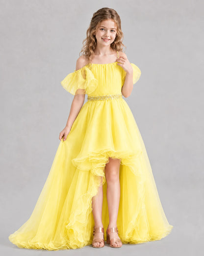 Daffodil A-line Girls Pageant Dresses Pose