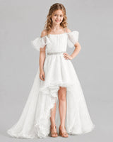 Ivory A-line Girls Pageant Dresses Front