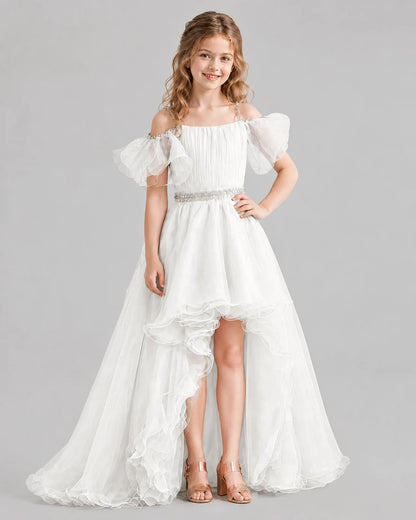 Ivory A-line Girls Pageant Dresses Front