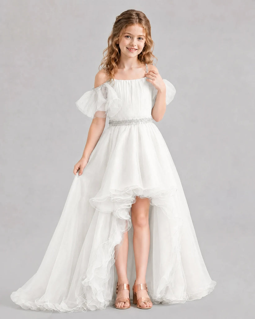 Ivory A-line Girls Pageant Dresses Pose