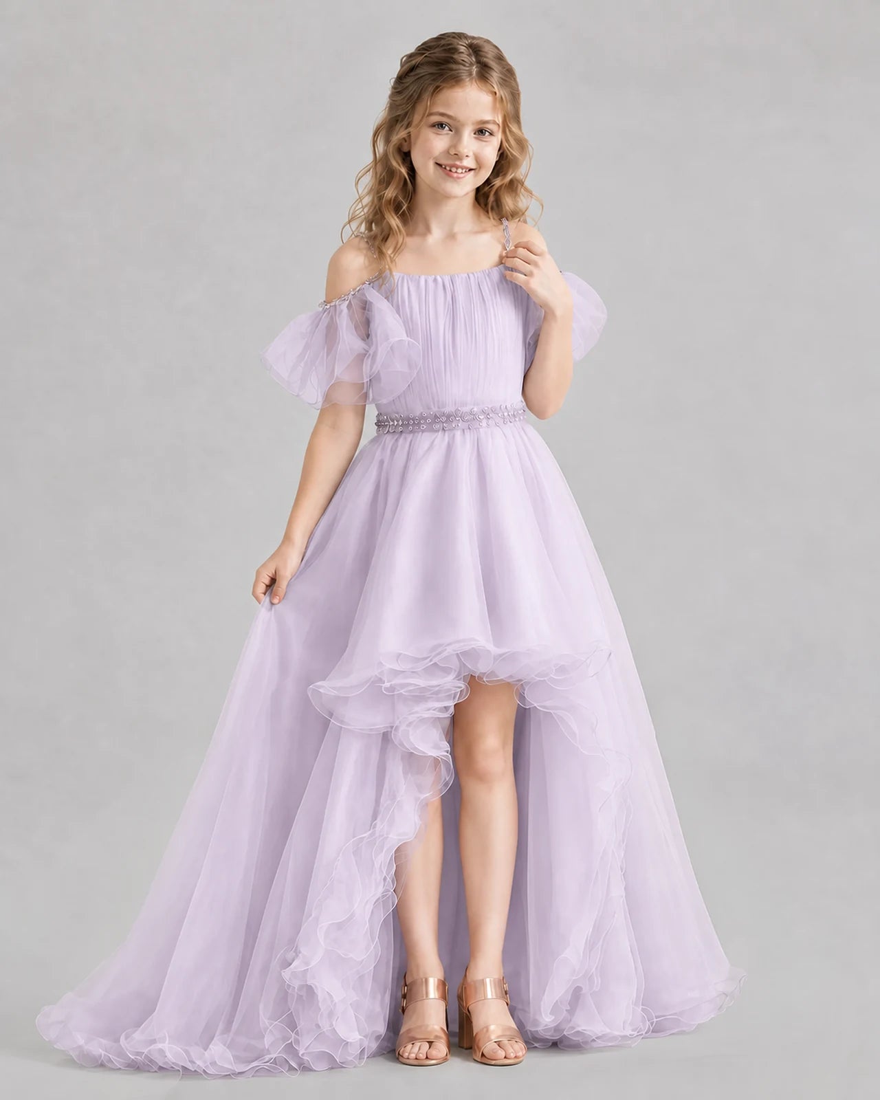 Lilac A-line Girls Pageant Dresses Pose