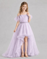 Lilac A-line Girls Pageant Dresses Pose