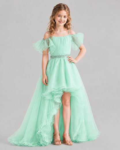 Mint Green A-line Girls Pageant Dresses Front