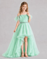 Mint Green A-line Girls Pageant Dresses Pose