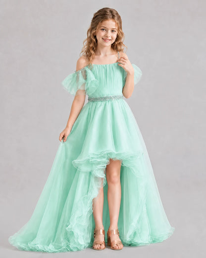 Mint Green A-line Girls Pageant Dresses Pose