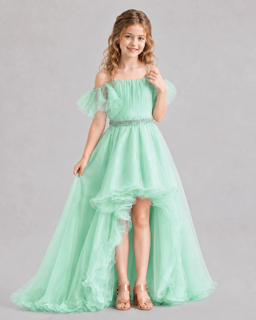 Mint Green A-line Girls Pageant Dresses Pose