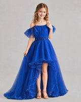 Royal Blue A-line Girls Pageant Dresses Pose