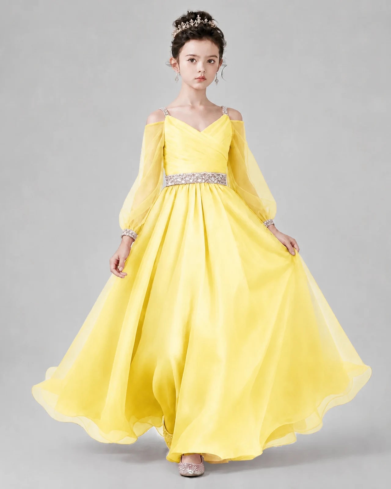 Daffodil A-line Girls Pageant Dresses Front