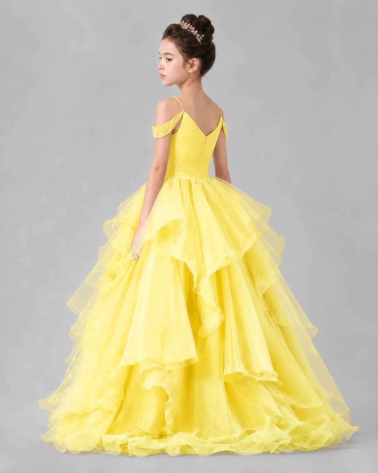 Daffodil Ball Gown Girls Pageant Dresses Back