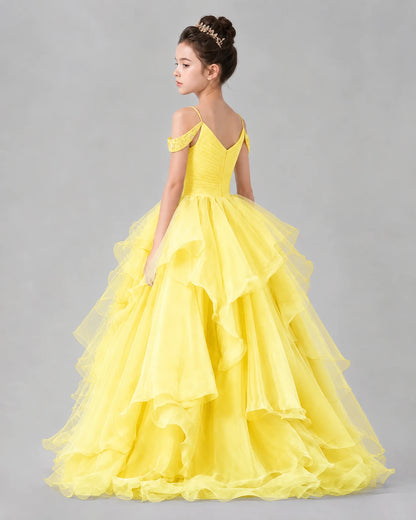 Daffodil Ball Gown Girls Pageant Dresses Back