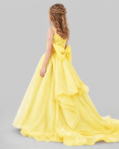 Daffodil Ball Gown Girls Pageant Dresses Back