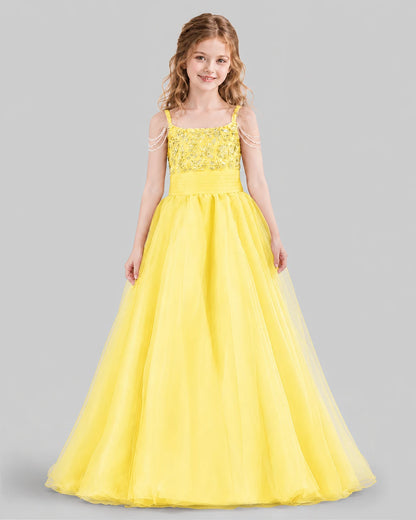 Daffodil Ball Gown Girls Pageant Dresses Front