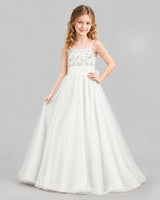 Ivory Ball Gown Girls Pageant Dresses Pose