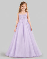 Lilac Ball Gown Girls Pageant Dresses Front