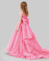 Pink Ball Gown Girls Pageant Dresses Back