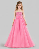 Pink Ball Gown Girls Pageant Dresses Front