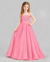 Pink Ball Gown Girls Pageant Dresses Pose