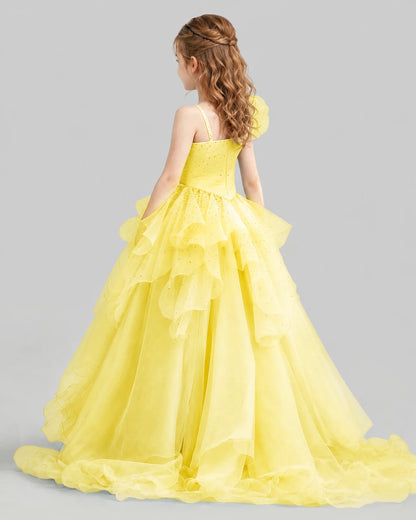 Daffodil Ball Gown Girls Pageant Dresses Back