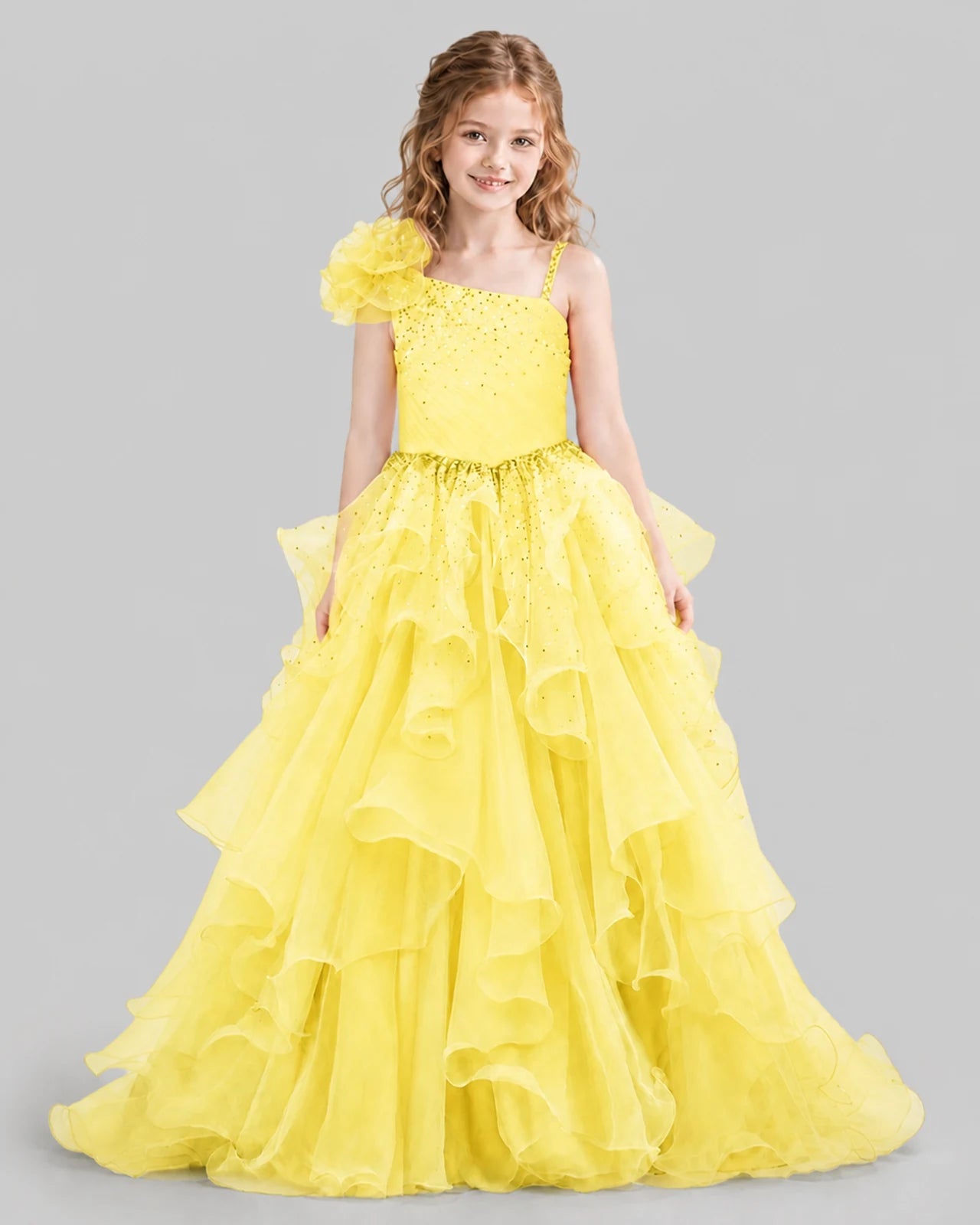 Daffodil Ball Gown Girls Pageant Dresses Front