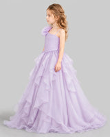 Lilac Ball Gown Girls Pageant Dresses Side