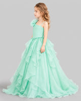 Mint Green Ball Gown Girls Pageant Dresses Side