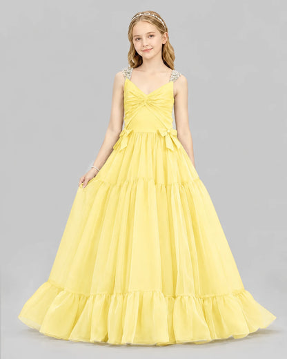 Daffodil Ball Gown Girls Pageant Dresses Front