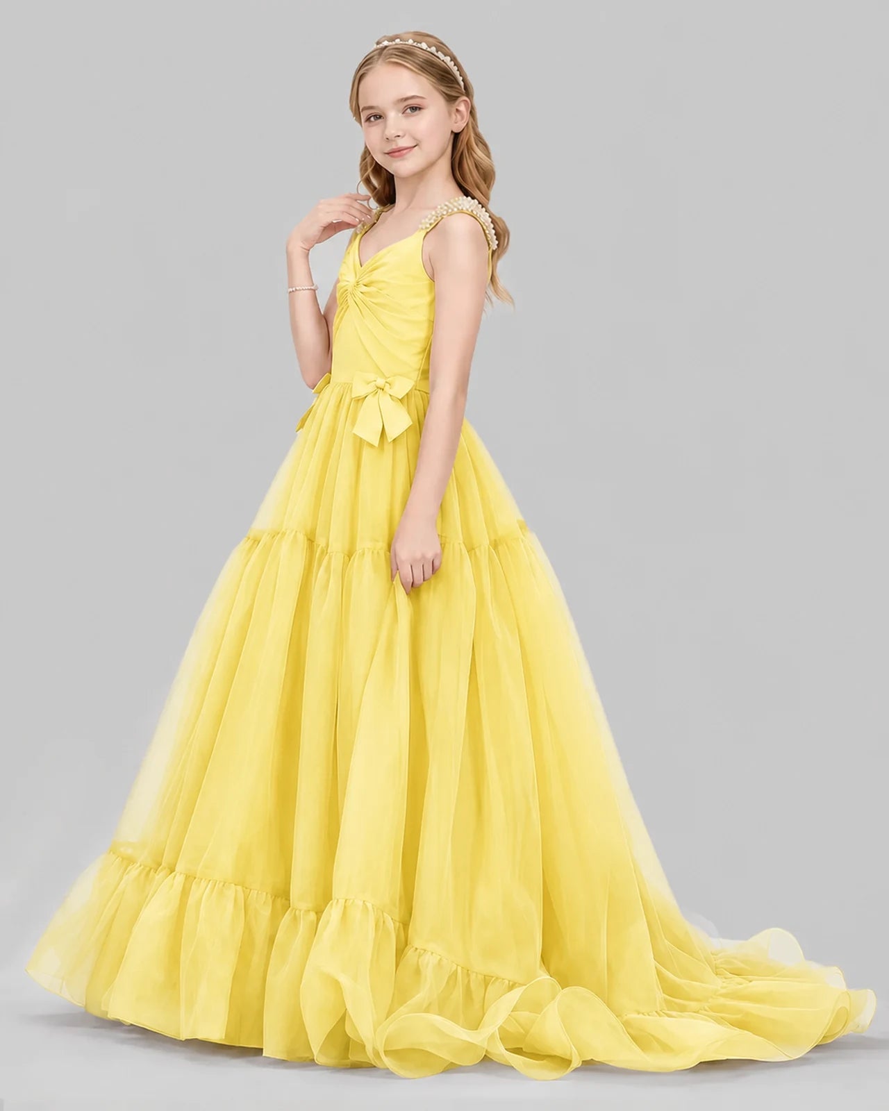 Daffodil Ball Gown Girls Pageant Dresses Side