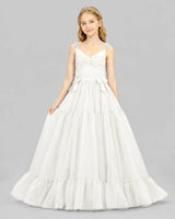 Ivory Ball Gown Girls Pageant Dresses Front