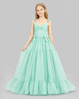 Mint Green Ball Gown Girls Pageant Dresses Front