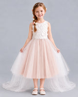 Blush Pink Ball Gown Flower Girl Dresses Front