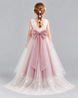 Dusty Rose Ball Gown Flower Girl Dresses Back [Shared]