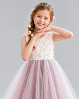Dusty Rose Ball Gown Flower Girl Dresses Detail  [Shared]