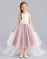 Dusty Rose Ball Gown Flower Girl Dresses Front