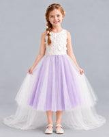 Lilac Ball Gown Flower Girl Dresses Front
