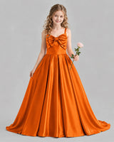 Burnt Orange Ball Gown Girls Pageant Dresses Front