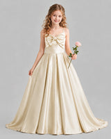 Champagne Ball Gown Girls Pageant Dresses Front