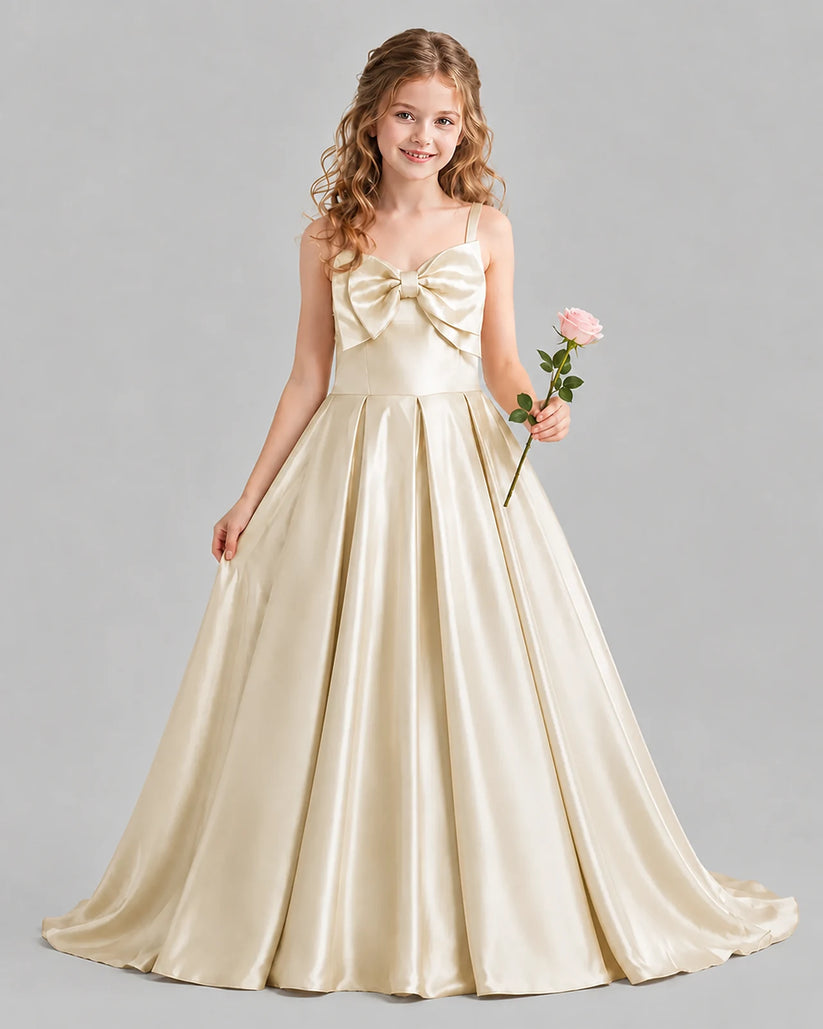 Champagne Ball Gown Girls Pageant Dresses Front