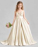Champagne Ball Gown Girls Pageant Dresses Pose