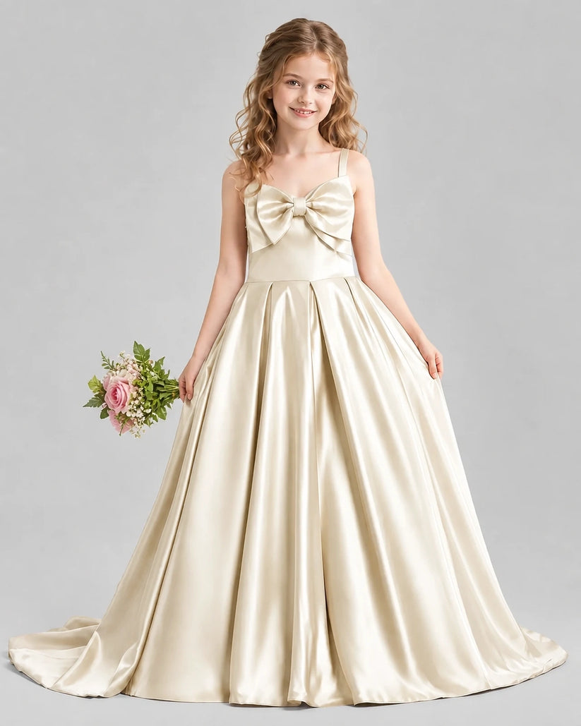 Champagne Ball Gown Girls Pageant Dresses Pose