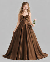 Chocolate Ball Gown Girls Pageant Dresses Front