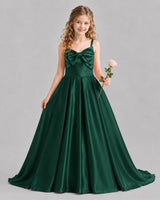 Dark Green Ball Gown Girls Pageant Dresses Front