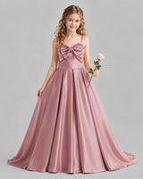 Dusty Rose Ball Gown Girls Pageant Dresses Front